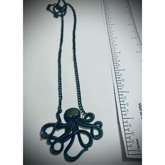 Pretty LARGE BROWN BOHO OCTOPUS NECKLACE - Picture 6 of 6